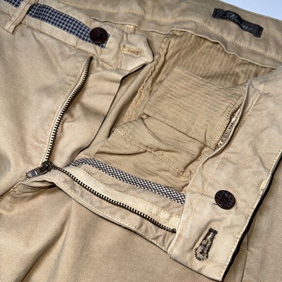 Mason's Luxury Tan Slim Fit Chinos EU Sz 48 32x29 Cotton Stretch Houndstooth - Picture 6 of 16